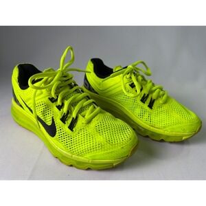 Nike Air Max 2013 Volt Neon Green Black Shoes Size 4Y GS 555426-700 Retro Kids